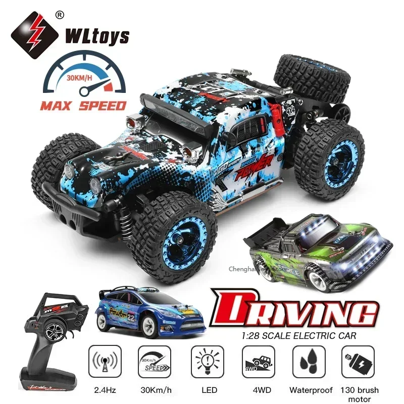 WLtoys 284161 284010 1:28 4WD RC Car With LED Lights 30KM/H 2.4G Radio Remote Control Car Off-Road Drift Vehicle Toys
