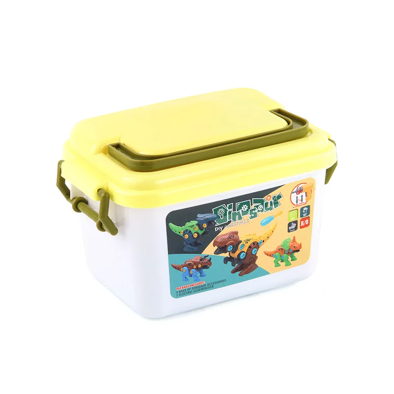 Assembled Dinosaur Disassembly Children's with Soft Projectile Ejection Screwable Dinosaur Figures Bricks Dino Toys Combination - Image 5