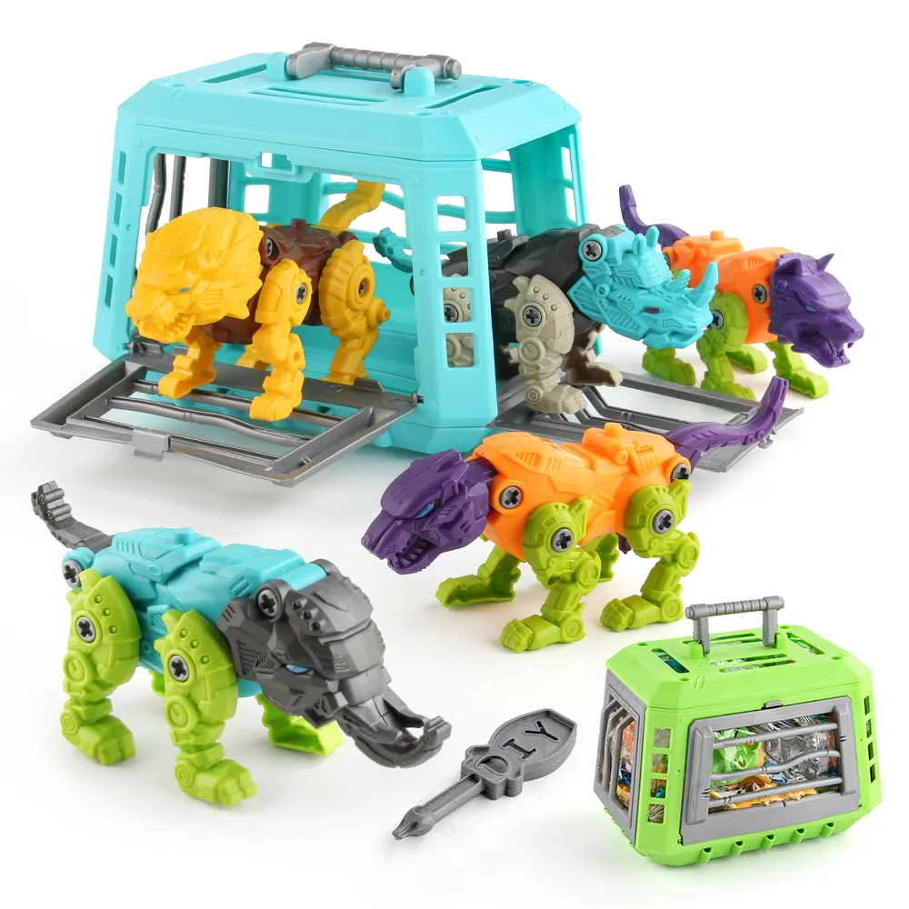 Children's Jurassic Animal Assembly Dinosaur Triceratops Twisting Screws, Dismantling and Dismantling Boy Toys - Image 2