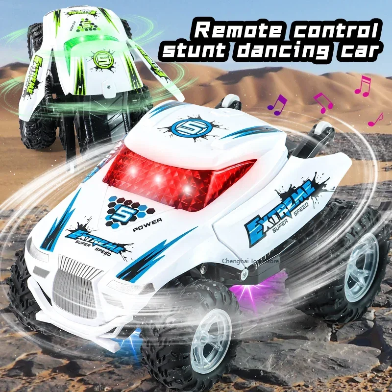 New children's electric remote control toy off-road climbing light boys stunt toy car with music and dance