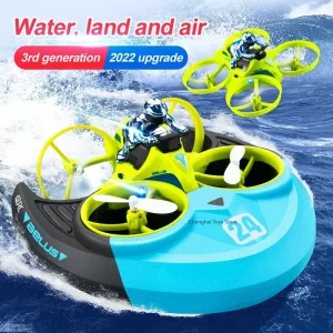 Christmas Mini RC plane 3 in 1 Water Land Air Flight Hovercraft Boat Speed Drift Toy 2.4G RC Quadcopter Waterproof for Kids V24