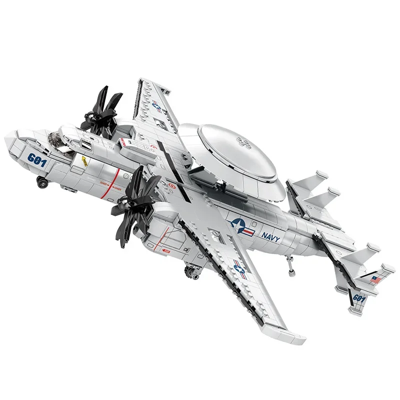 E2 Early Warning Aircraft Building Blocks Military Air Force Fighter Plane Model Bricks Desktop Ornaments Kids Toys Gift 1144PCS - Image 5