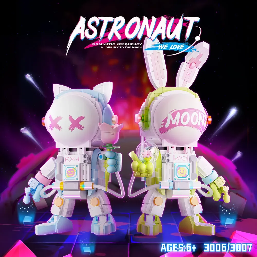 WLtoys 3007 1086PCS 1 Piece Mini Building Block Astronaut Music Box Building Block Kit, Exquisite Building Toy Gifts for Adults - Image 3