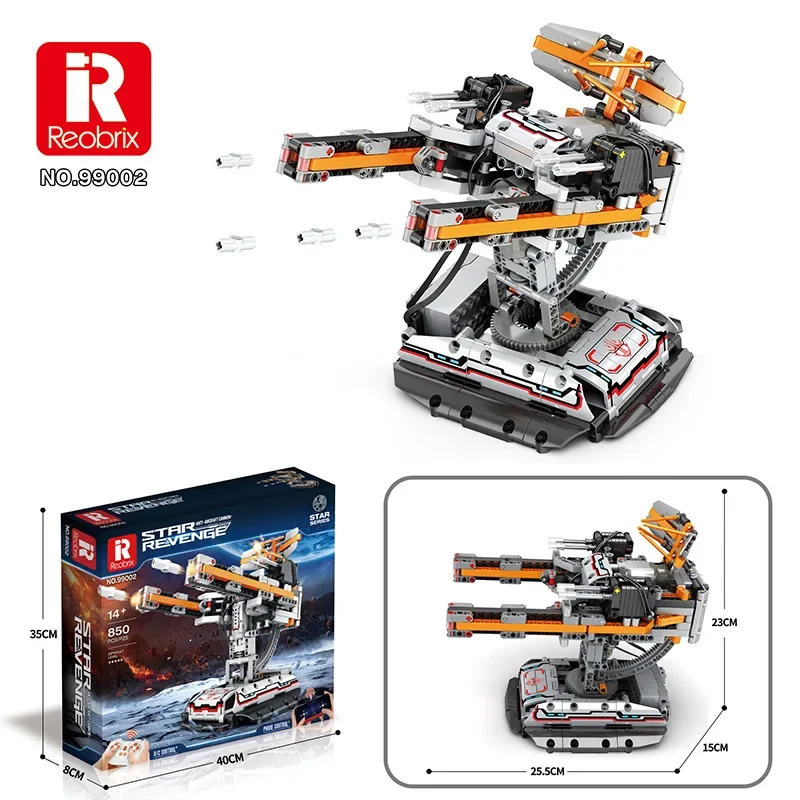Remote Control Anti Aircraft Gun Building Blocks Space War Heavy Military Weapons Technology Model Bricks Toys Kids gifts 850PCS - Image 6