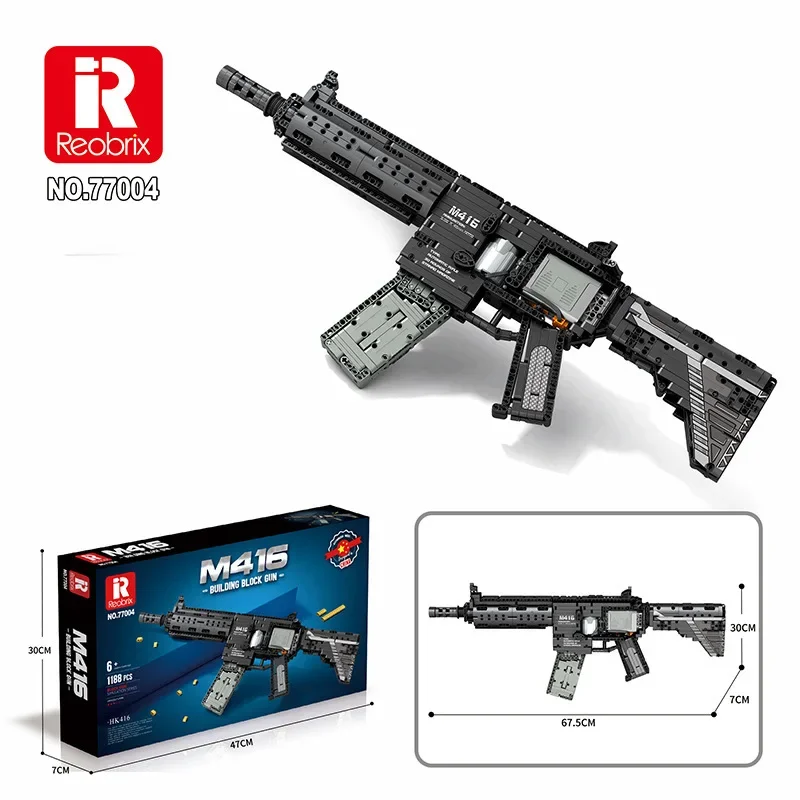 Military Building blocks series can be fired rifle M416 Assembling building blocks model children's educational toy gift - Image 2