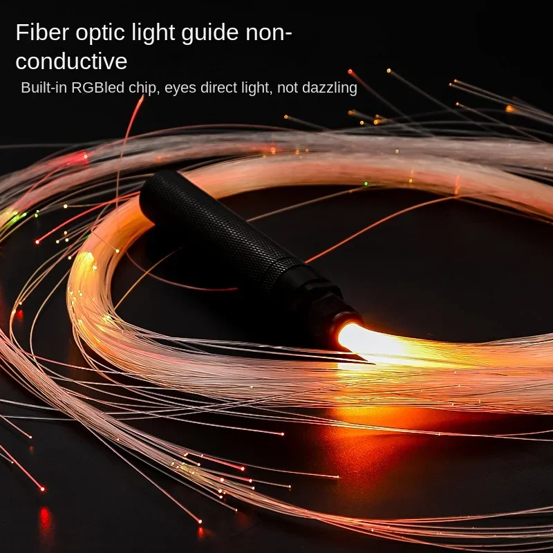 New LED Light Whip Charging Bar Party Atmosphere Live Prop Metal Light Whip Costume Play dress up - Image 2