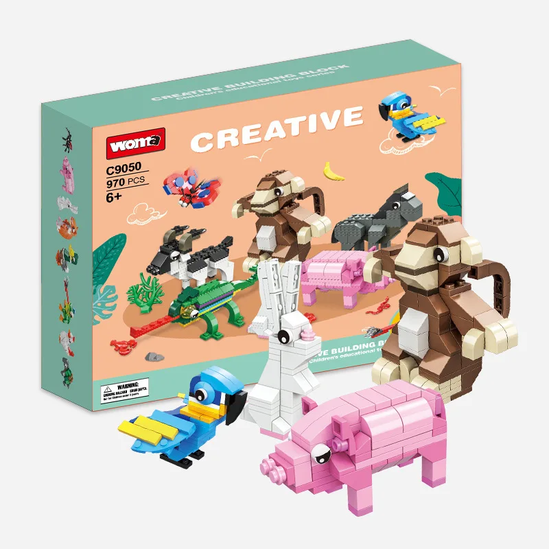 WOMA Small particle assembled building blocks, small animal zodiac assembled building blocks, holiday gifts, birthday gifts - Image 5