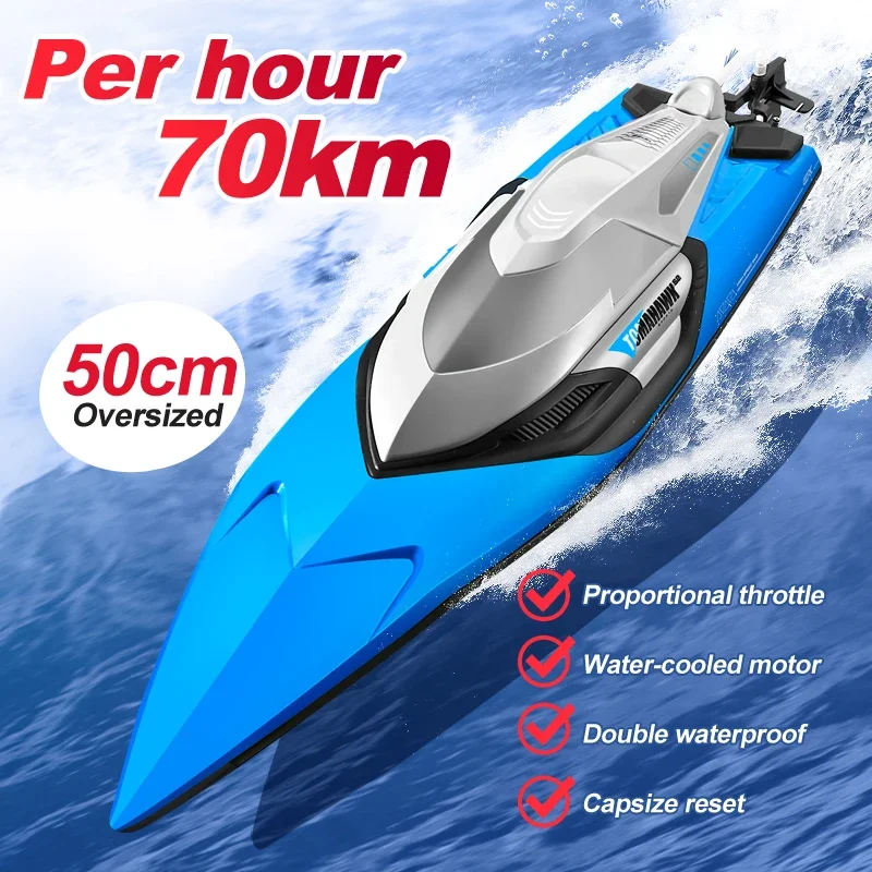 50 CM big RC Boat 70KM/H Professional Remote Control High Speed Racing Speedboat Endurance 20 Minutes Kids Gifts Toys For Boys - Image 2