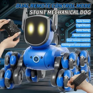 JJRC New Q200 Small Eight Wheel Gesture Sensing Multi functional Voice Interaction RC Stunt Machine Dog Children Toy
