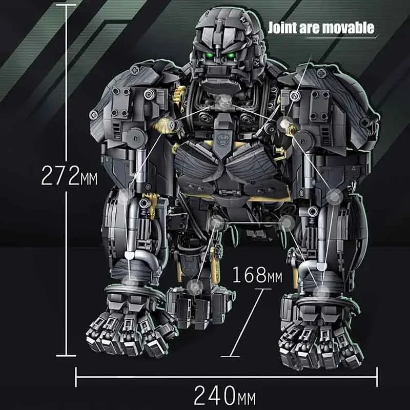 City Technical MOC Primal Titan Mechanical Gorilla Transformation Robot Model Building Blocks DIY Bricks Toys for Children Boys - Image 4