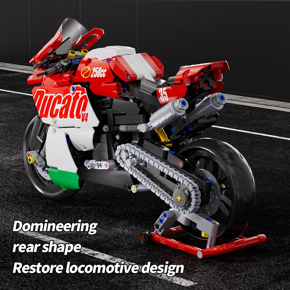 883pcs Bricks, Build a Stylish 1:10 Motorbike Display Model, Collectible Building Set Has a Cool Design Kit for Kids Or Adults - Image 3