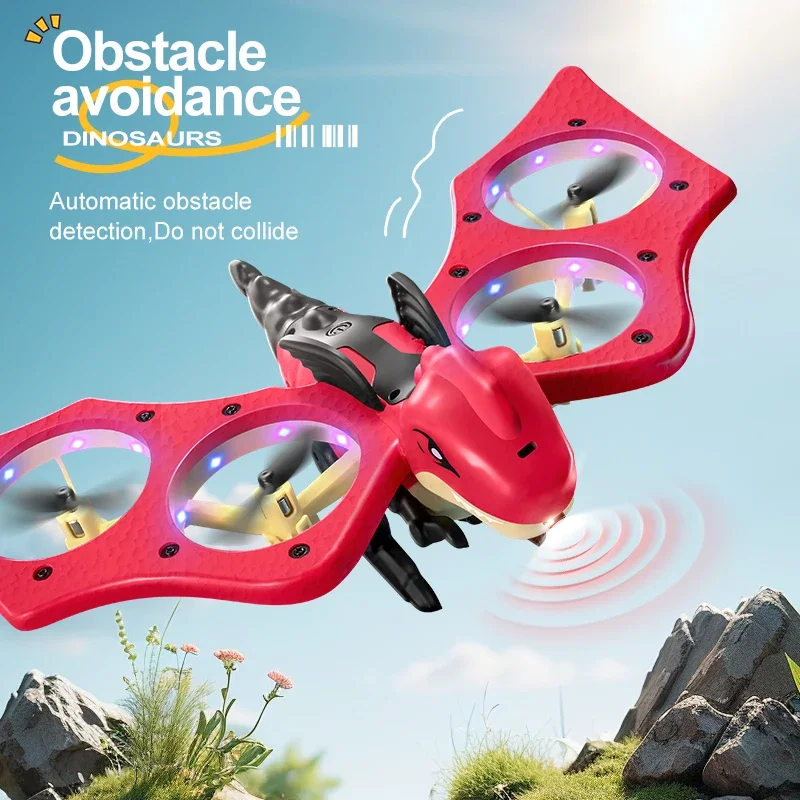 RC Plane Dinosaurs Model Remote Control Aircraft 2.4GHz Gravity Sensing Mini Drone 360° Flip RC Helicopter Children's Toys Gifts
