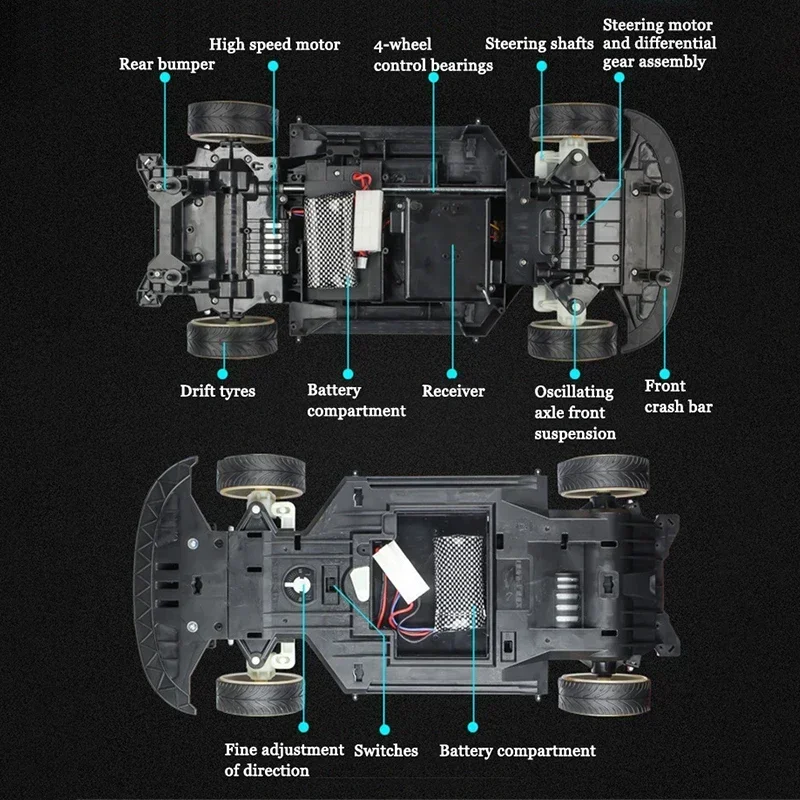 1:10 4wd 70km/h Rc Drift Car Drifting Wheels Anti-collision Off-road Racing Rc Cars Off Road 4×4 Toys Rc Drift Car Large Speed - Image 2