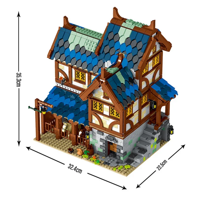 Medieval Series Town Stable Model Building Blocks City Horse House Bricks DIY Educational Toys Gifts for Children Friends2724PCS - Image 6
