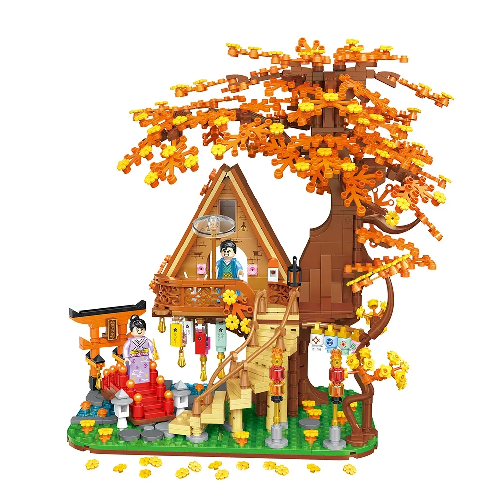 WLtoys 2137 1458PCS DIY Pink Cherry Blossom Treehouse Building Blocks Set - Creative & Educational Holiday Gift, Perfect for Fam - Image 6