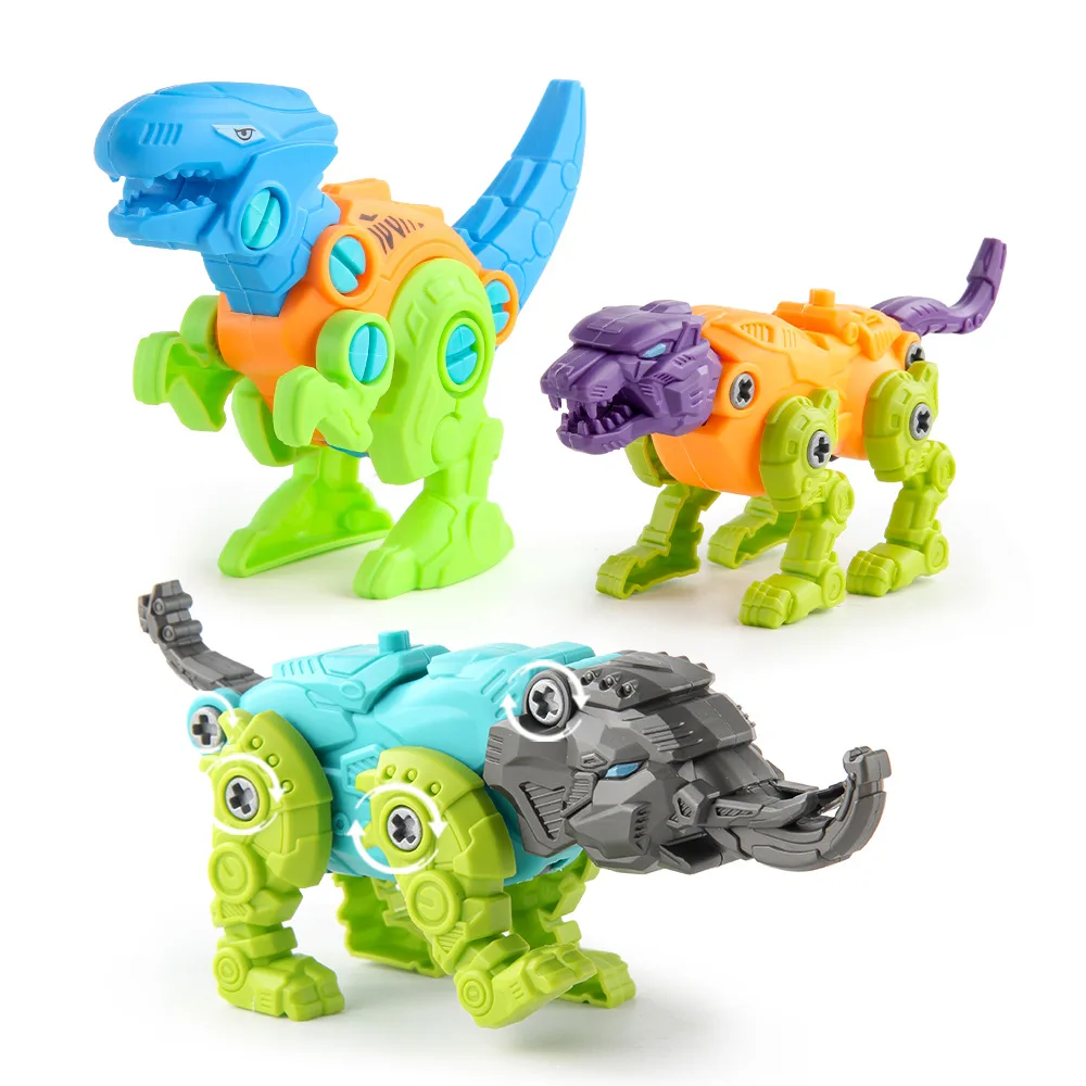 Children's Jurassic Animal Assembly Dinosaur Triceratops Twisting Screws, Dismantling and Dismantling Boy Toys - Image 4
