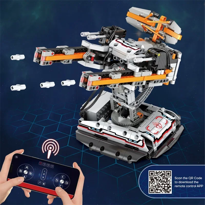 Remote Control Anti Aircraft Gun Building Blocks Space War Heavy Military Weapons Technology Model Bricks Toys Kids gifts 850PCS - Image 3
