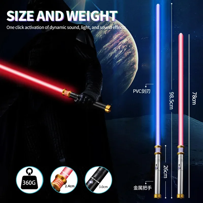 Hot Style Lightsaber Funny Gift-98cm Super Alloy Laser Sword Toy,20-color Pixels Light Saber,2-in1 Kpop Lightstick,toys for Boys - Image 6