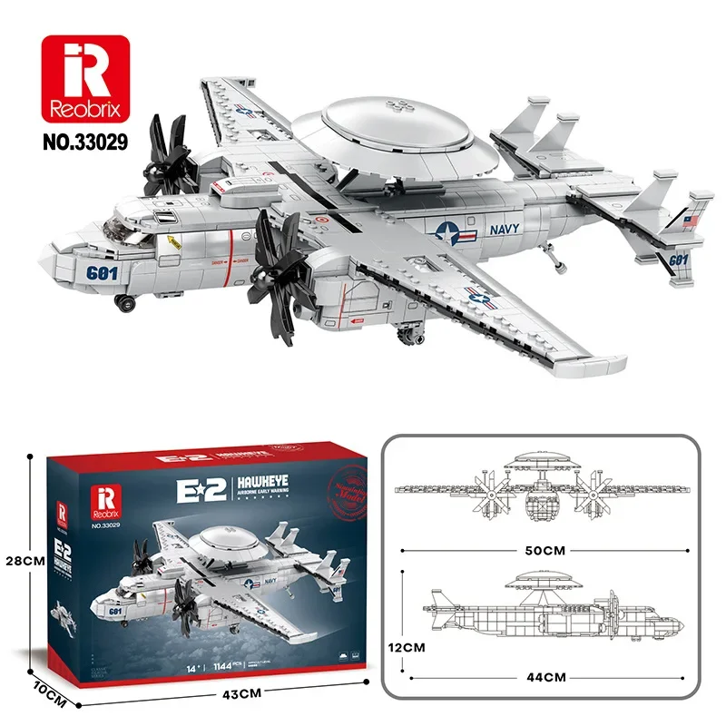 E2 Early Warning Aircraft Building Blocks Military Air Force Fighter Plane Model Bricks Desktop Ornaments Kids Toys Gift 1144PCS - Image 6