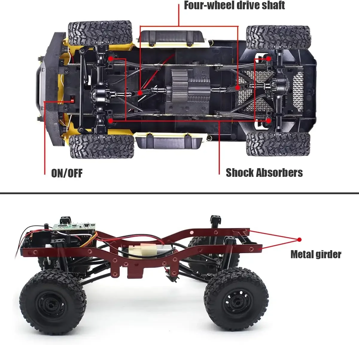 C24-1 C14 C24 RC Car Crawler 1/16 Scale 4WD Offroad RC Truck Climbing Speed Model Toys Throttle & Steering 2.4Ghz RC Trucks - Image 5