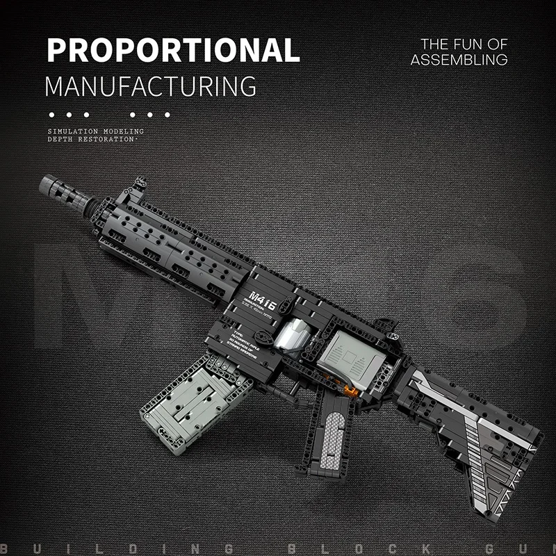 Military Building blocks series can be fired rifle M416 Assembling building blocks model children's educational toy gift - Image 6