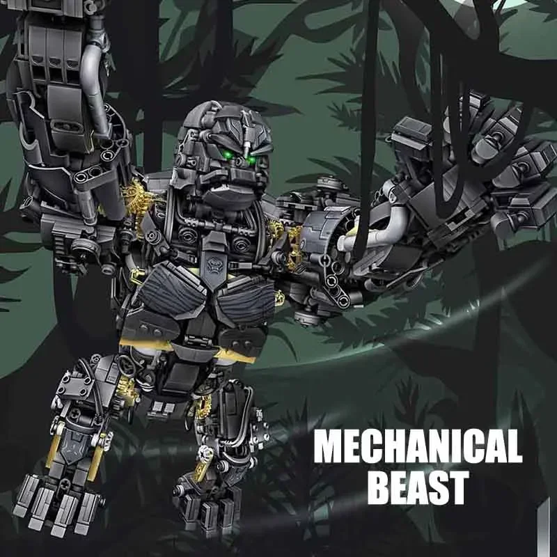 City Technical MOC Primal Titan Mechanical Gorilla Transformation Robot Model Building Blocks DIY Bricks Toys for Children Boys - Image 3