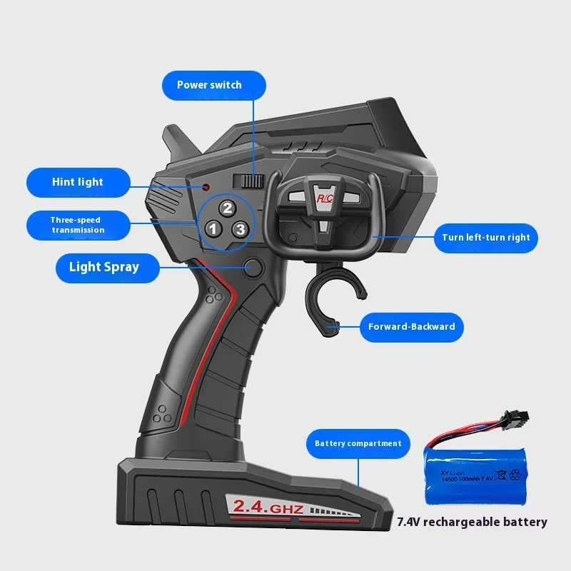 2.4g Remote Control Four-Wheel Drive High-Speed Car Bigfoot Spray Off-Road Vehicle Remote Control Model Children'S Toy Gift - Image 4