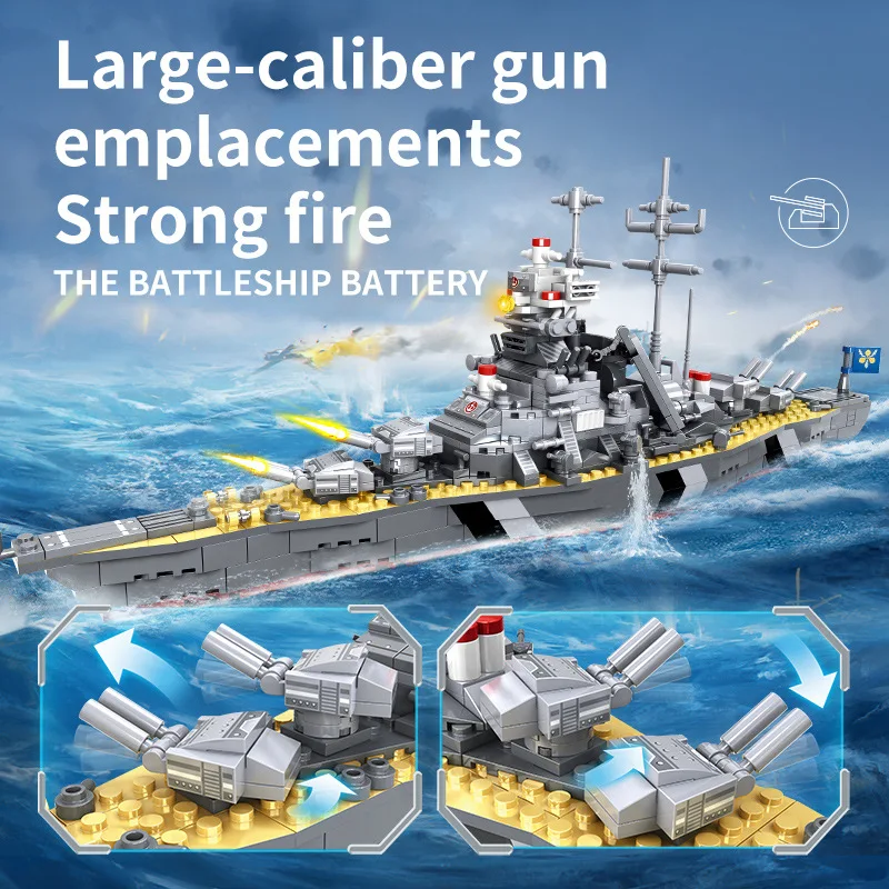 Children's assembled toy warship world aircraft carrier small particle building block military model - Image 2