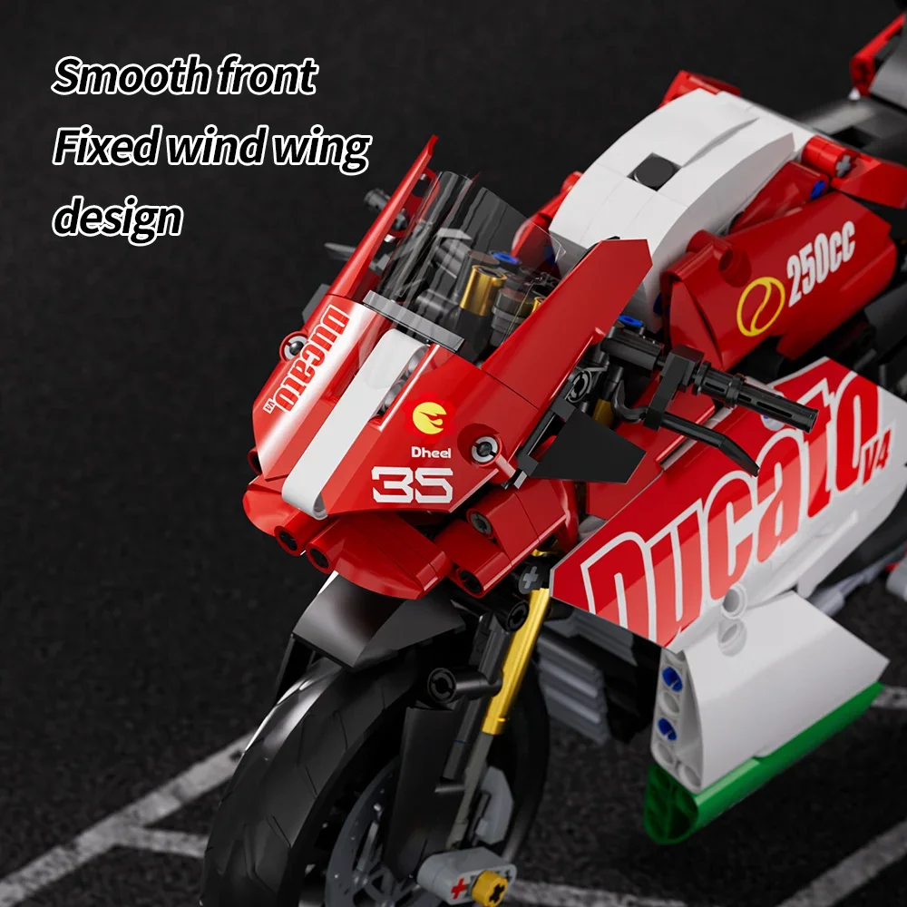 883pcs Bricks, Build a Stylish 1:10 Motorbike Display Model, Collectible Building Set Has a Cool Design Kit for Kids Or Adults - Image 2