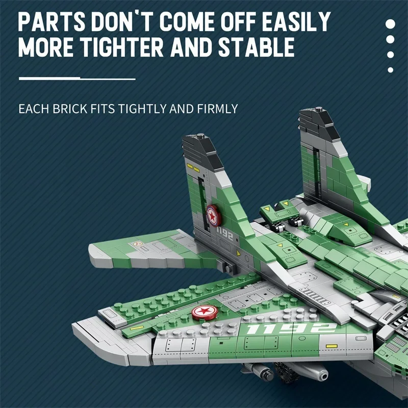 33024 Small particle building blocks Camouflage Green Fighter military aircraft assembly model puzzle toy gift for children - Image 4
