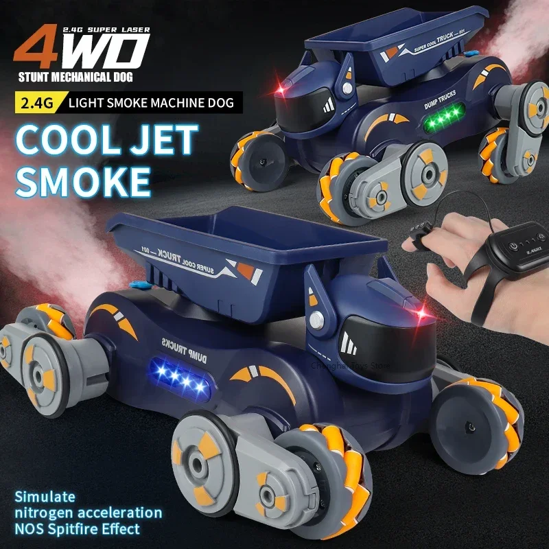 JJRC Q187 RC Robot Dog w/ Music Cool Lights Water Spray Swing Arms Stunt Car 2.4G 4WD RC Drift Car Remote Control Car Toys gifts