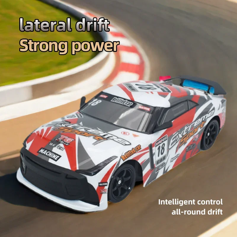 1:18 GTR fast remote control drift car, a four-wheel remote control car, a boy's toy, equipped with replaceable tires - Image 3