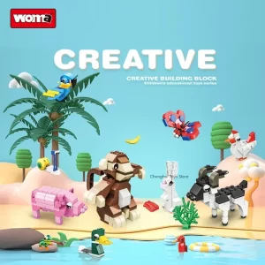 kf-S768ee758812c4f3ca1e17e91da8db4d4d WOMA Small particle assembled building blocks, small animal zodiac assembled building blocks, holiday gifts, birthday gifts