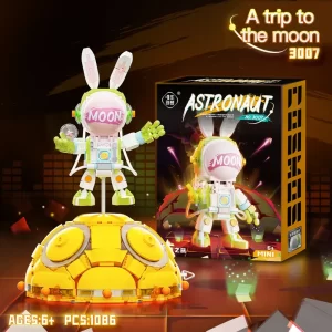 WLtoys 3007 1086PCS 1 Piece Mini Building Block Astronaut Music Box Building Block Kit, Exquisite Building Toy Gifts for Adults