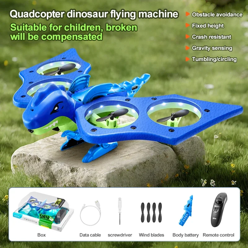 RC Plane Dinosaurs Model Remote Control Aircraft 2.4GHz Gravity Sensing Mini Drone 360° Flip RC Helicopter Children's Toys Gifts - Image 6