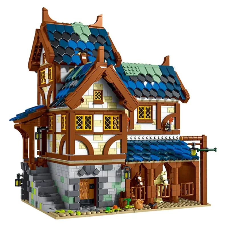 Medieval Series Town Stable Model Building Blocks City Horse House Bricks DIY Educational Toys Gifts for Children Friends2724PCS - Image 4