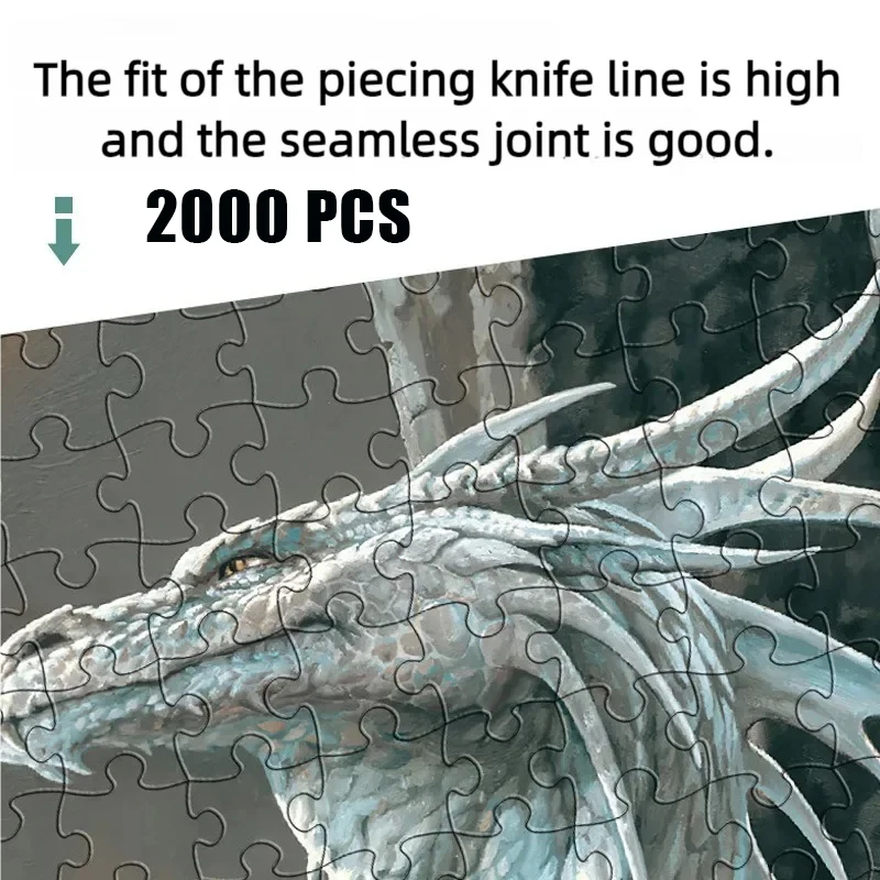 Sharp clawed giant lizard 2000 PCS of high difficulty adult puzzle building blocks puzzle toys cartoon animal anime toys gifts