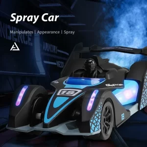 F1 spray drift racing lights high-speed music 2.4g remote control car children's electric toy car