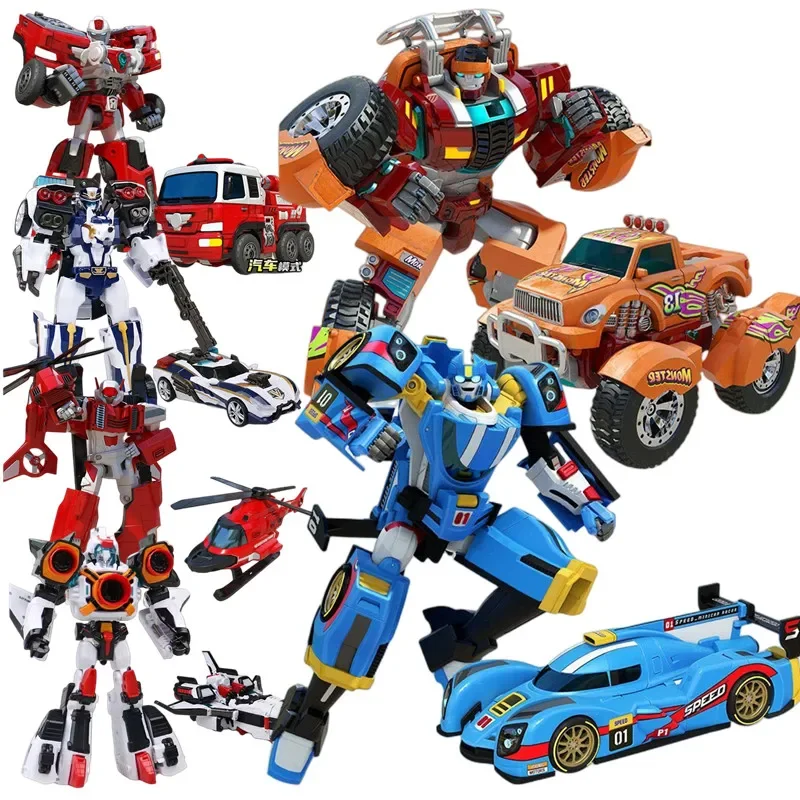 Korea Anime Tobot Brothers Transformation Robot Toys Cartoon Deformation Car Airplane Action Figures Vehicle Children Boy Gifts