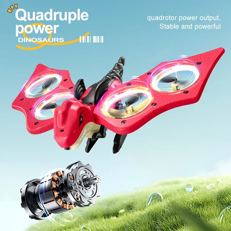 RC Plane Dinosaurs Model Remote Control Aircraft 2.4GHz Gravity Sensing Mini Drone 360° Flip RC Helicopter Children's Toys Gifts - Image 2