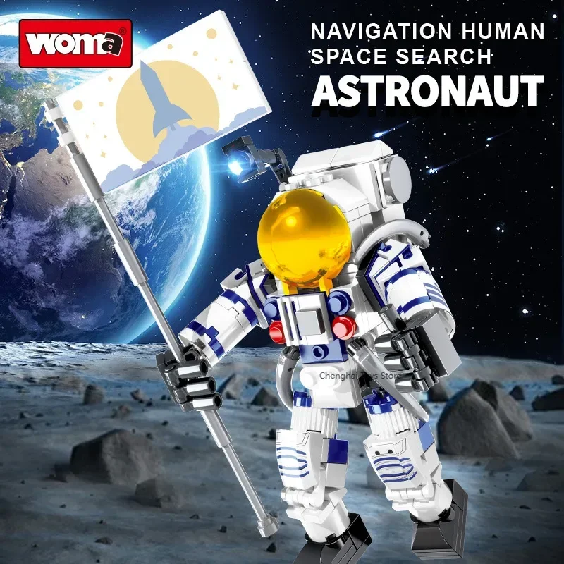 WOMA Hot selling children's gifts, space astronaut building blocks, airplane model toys, children's building blocks