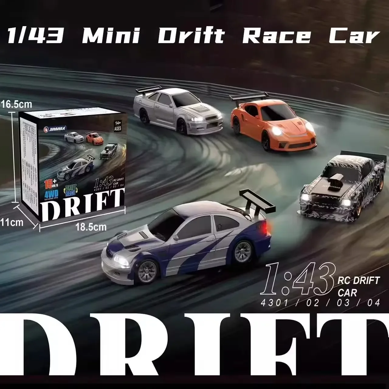1/43 Mini Drift Race RC Car Four-wheel Drive RTR 4WD Radio 2.4G Racing Drifting High Speed Remote Control Model Toy Boys Gift - Image 3