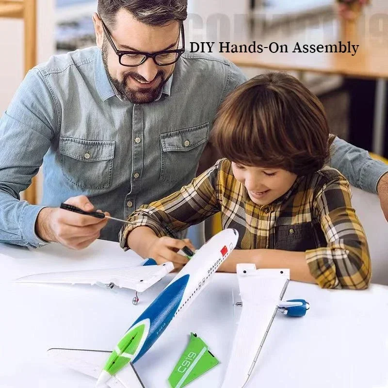 3-Channel RC Airplane C919 Remote Control Foam Simulation Airliner Aerobatic Fixed-wing DIY Assembly Model Airplanes Boy Toy - Image 3