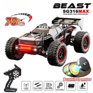 kf-Sa12ca88e16c34d908301c8a37a378843T hot 1:16 70km/h or 50km/h 4WD RC CAR With LED Remote Control Cars High Speed Drift Monster 4x4 Truck vs Wltoys 144001 Toys