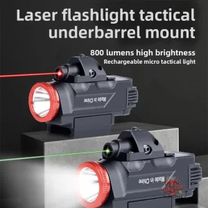 Metal tactical hanging infrared flashlight 2-in-1 can reset to zero, 800 lumens rail universal LED strong light flashlight