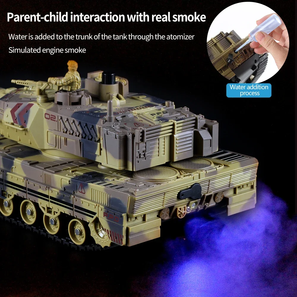 2.4G Tracked Simulation Remote Control Tank Water BALL Spray Remote Control Vehicle War Armored Vehicle Model Children Toy Gift - Image 4