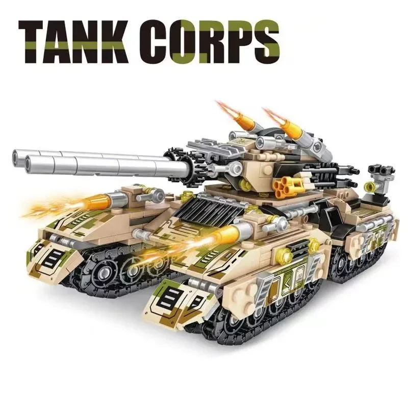 New WW2 Military Vehicle Tank 8in1 Airplane Truck Model Building Blocks DIY Bricks Kids Construction Toys Gifts for Boys Adult - Image 6