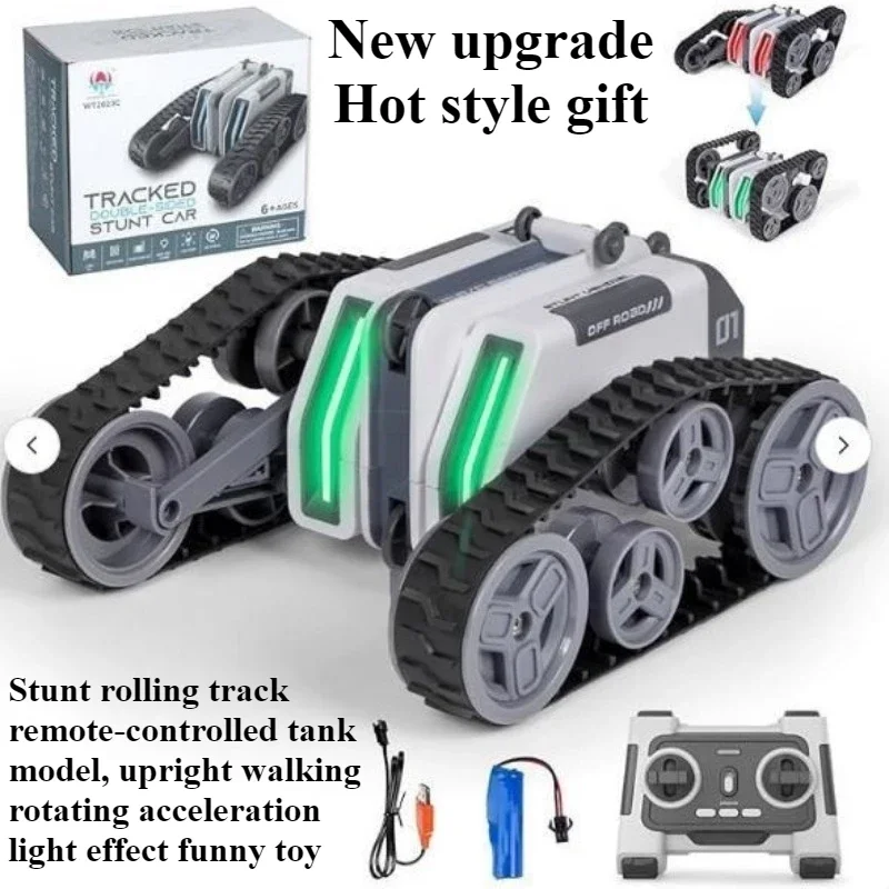 Cool Stuff Toy Tank Birthday Gift-Hot Style Stunt Roll Tracked Rc Tank Model,Upright Walking Rotary Rc Cars,Kawaii Toys For Boys