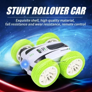 Mini high-speed remote control double-sided stunt car with 360 ° rolling charging and drop resistant children's toy car