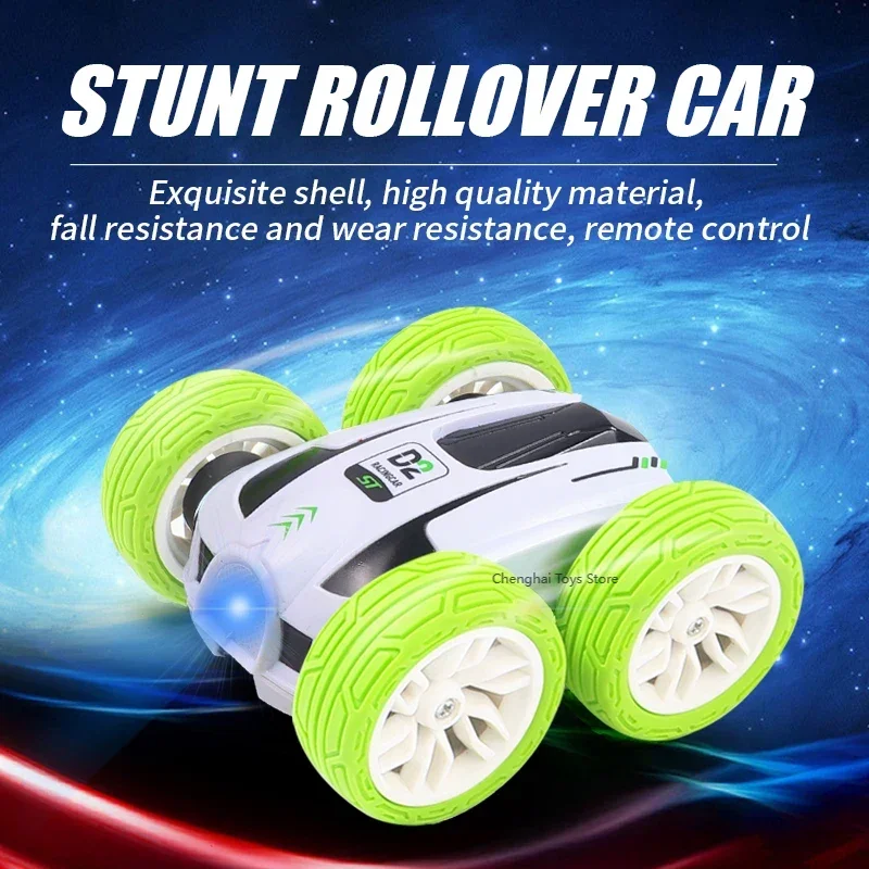 Mini high-speed remote control double-sided stunt car with 360 ° rolling charging and drop resistant children's toy car